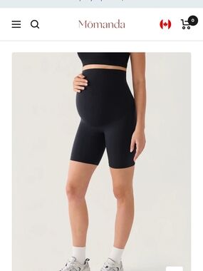 Momanda Maternity Biker Shorts in Black